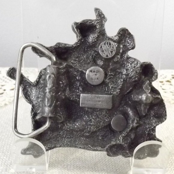 Country Western Vintage Pewter Belt Buckle, Bergamot Brass Works 1981 - Picture 5 of 9